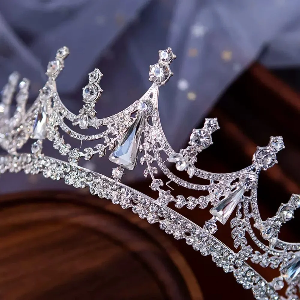 Crystal Bridal Tiara Crown - Silver Rhinestone Hair Accessory